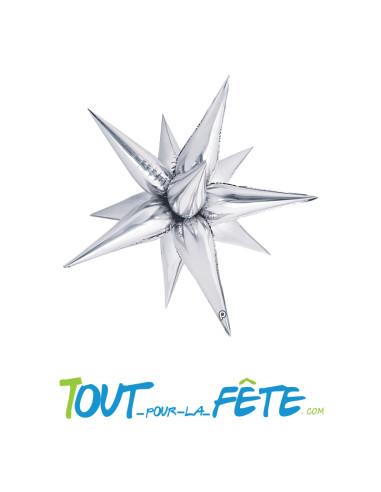 Ballon aluminium étoile argent 102 cm gonflage...