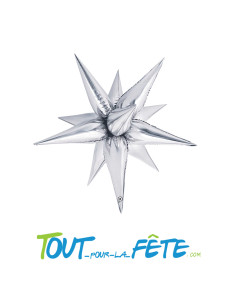 Ballon aluminium étoile argent 102 cm gonflage à l'air 2