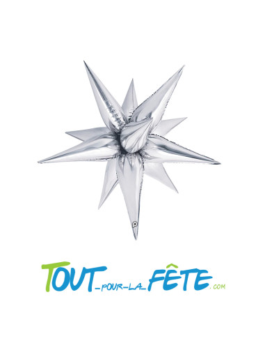 Ballon aluminium étoile argent 102 cm gonflage...