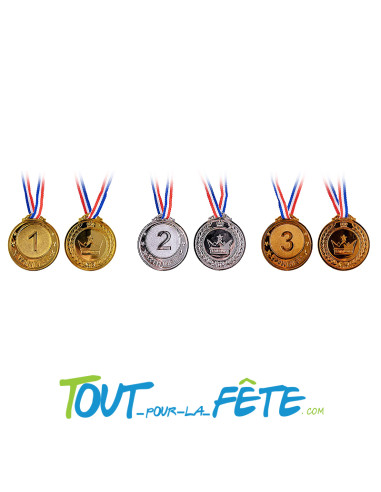 Lot de 3 médailles ( or - argent - bronze ) avec cordon bleu blanc rouge