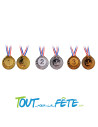 Lot de 3 médailles ( or - argent - bronze ) avec cordon bleu blanc rouge