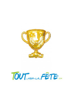 Ballon en aluminium forme de Trophée / coupe couleur doré 55cm ( gonflable helium - air )