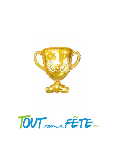 Ballon en aluminium forme de Trophée / coupe couleur doré 55cm ( gonflable helium - air )