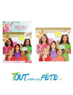 Kit photobooth licorne ( 12 accessoires sur tige en plastique ) 2