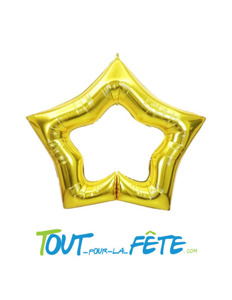 Ballon en aluminium étoile or 90 cm compatible gonflage air et hélium