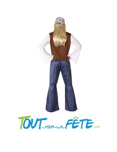 Déguisement hippie / année 70 homme taille adulte ( pantalon - veste - chemise - bandeau ) 2