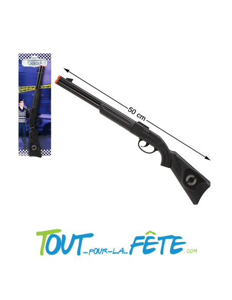 Fusil de chasse noir en plastique 56.5x18 cm pour policier ou chasseurs