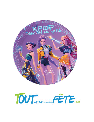 Lot de 8 assiettes en carton de 23cm K-pop demon hunter sous licence officielle