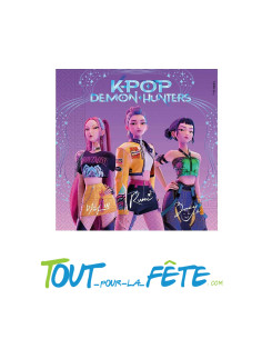 Lot de 20 serviettes en papier 33cm x 33cm K-pop demon hunters sous licence officielle
