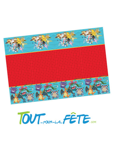 Nappe Pokémon© en plastique 1.80 mètre x 1.2 mètre sous licence officielle