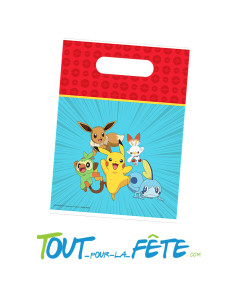 Lot de 8 sacs à cadeau en plastique Pokémon © sous licence officielle 2