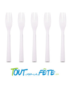 Lot de 10 fourchettes blanches incassables en polypro ultra résistantes 2