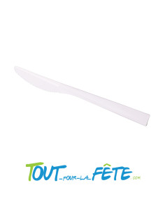 Lot de 10 couteaux blancs incassables en polypro ultra résistants