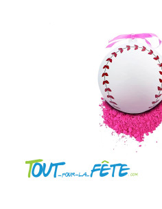 Balle de base-ball pour reveal gender de couleur rose taille 7cm ( fille ou garcon ? ) 2