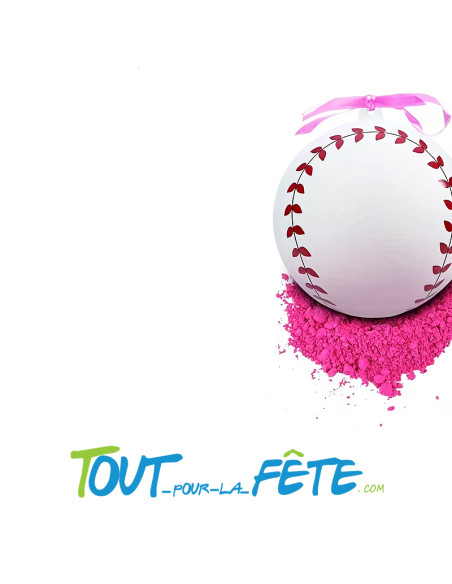Balle de base-ball pour reveal gender de couleur rose taille 7cm ( fille ou garcon ? )