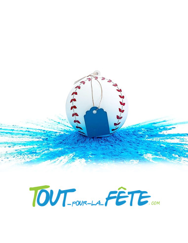 Balle de base-ball pour reveal gender de couleur bleu taille 7cm ( fille ou garcon ? )