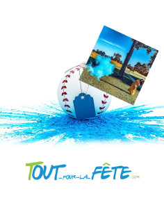 Balle de base-ball pour reveal gender de couleur bleu taille 7cm ( fille ou garcon ? ) 2