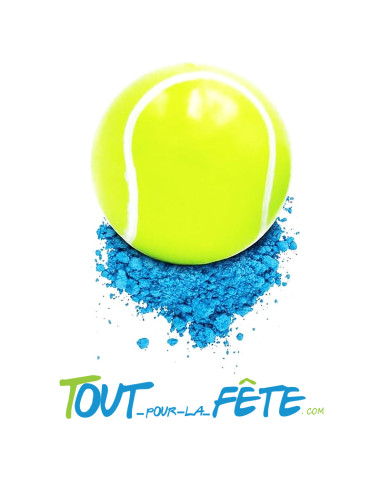 Balle de tennis pour reveal gender de couleur bleu taille 7cm