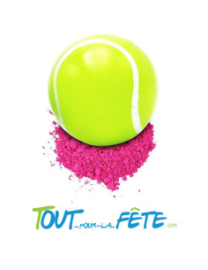 Balle de tennis pour reveal gender de couleur rose taille 7cm