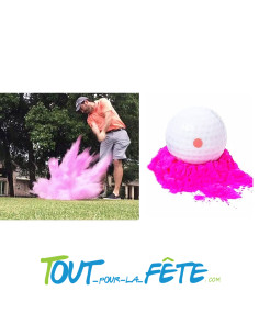 Balle de golf pour reveal gender de couleur rose taille 4cm 2