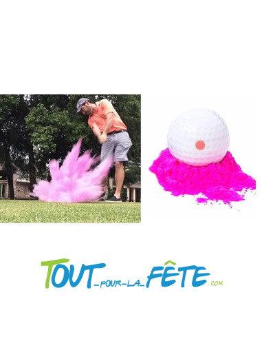 Balle de golf pour reveal gender de couleur rose taille 4cm