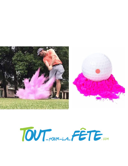 Balle de golf pour reveal gender de couleur rose taille 4cm