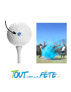 Balle de golf pour reveal gender de couleur bleu taille 4cm 2