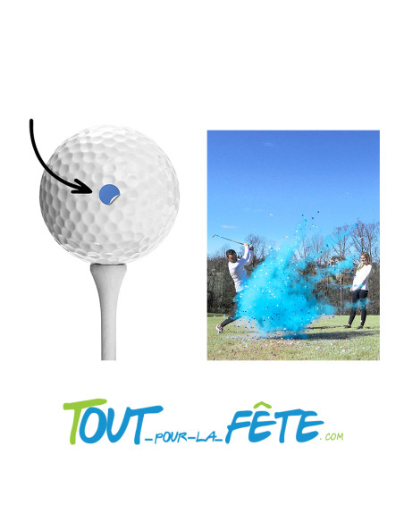 Balle de golf pour reveal gender de couleur bleu taille 4cm