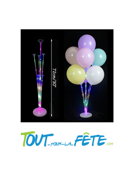 Support acrylique pour 7 ballons 30 cm avec led multicolore ( ballon non inclus)
