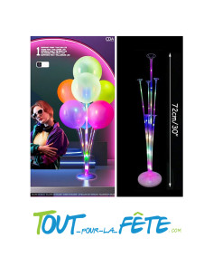 Support acrylique pour 7 ballons 30 cm avec led multicolore ( ballon non inclus)