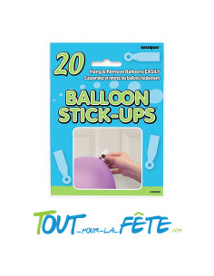 Lot de 20 Stickers pour accroche / attache ballons ( plafond - mur - vitre )