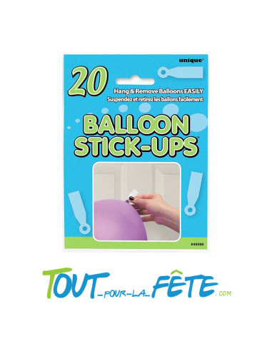 Lot de 20 Stickers pour accroche / attache ballons ( plafond - mur - vitre )