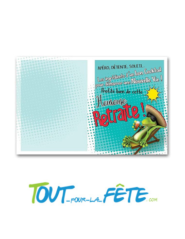 Carte " enfin la retraite ! " géante fiesta 34x44 cm multicolore