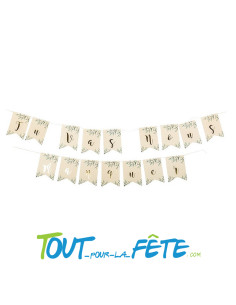 Guirlande de fanions avec ruban "tu vas nous manquer" 2.55 mètres de longueur
