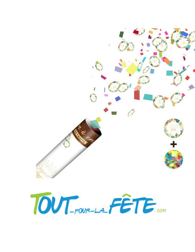 Canon a confettis 40cm "Joyeuse retraite" confettis multicolores