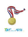 Médaille d'or officielle de la retraite avec collier tricolore ( cadeau retraite )