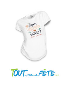 T-shirt "super retraitée en vacances" pour femme taille S ( cadeau retraite )