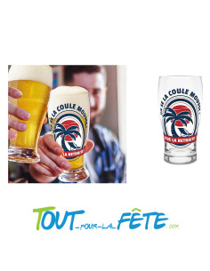 Coffret verre a bière "on se la colle mousse ! Vive la retraite" 2