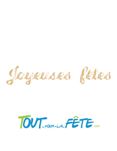 Guirlande lettres en carton Joyeuses fêtes couleur or 11x130 cm noël, nouvel an