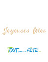 Guirlande lettres en carton Joyeuses fêtes couleur or 11x130 cm noël, nouvel an