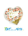 Boule à paillettes coeur "Maman je t'aime" Personnalisable avec photo