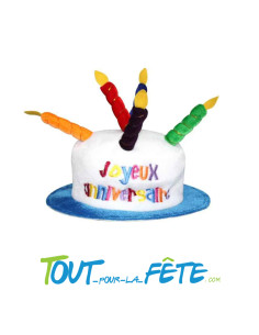 Chapeau bougies et fleurs multicolores joyeux anniversaire ( cadeau original )