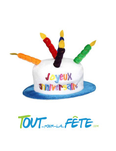 Chapeau bougies et fleurs multicolores joyeux anniversaire ( cadeau original ) 2