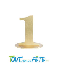Marque table chiffres or en bois 14 x 9.5 x 17 cm 2