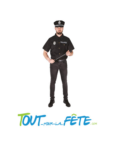 Déguisement de policier homme taille adulte L/XL (chemise et casquette)