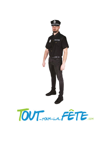 Déguisement de policier homme taille adulte L/XL (chemise et casquette)
