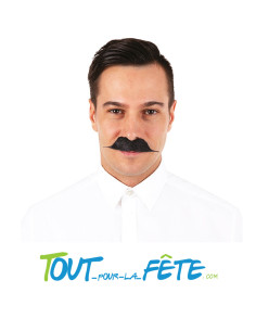 Moustache Gentleman noire auto adhésive taille unique ( accessoire de déguisement )