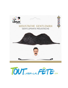 Moustache Gentleman noire auto adhésive taille unique ( accessoire de déguisement ) 2