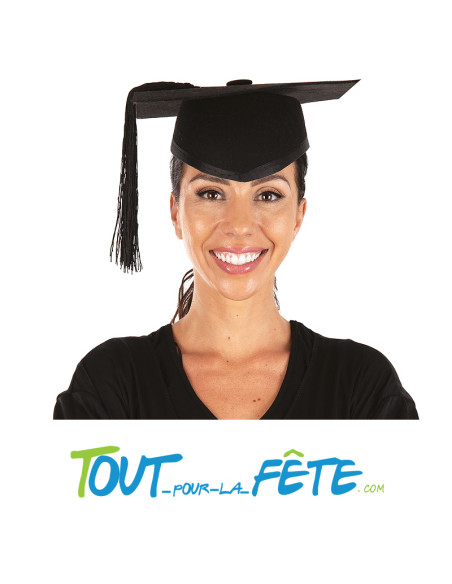 Chapeau d'étudiant taille adulte luxe avec coque rigide ( accessoire déguisement )
