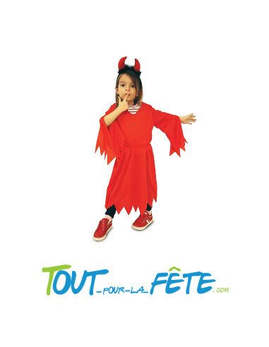 Déguisement de diablesse ( robe et serre-tête à cornes ) taille enfant